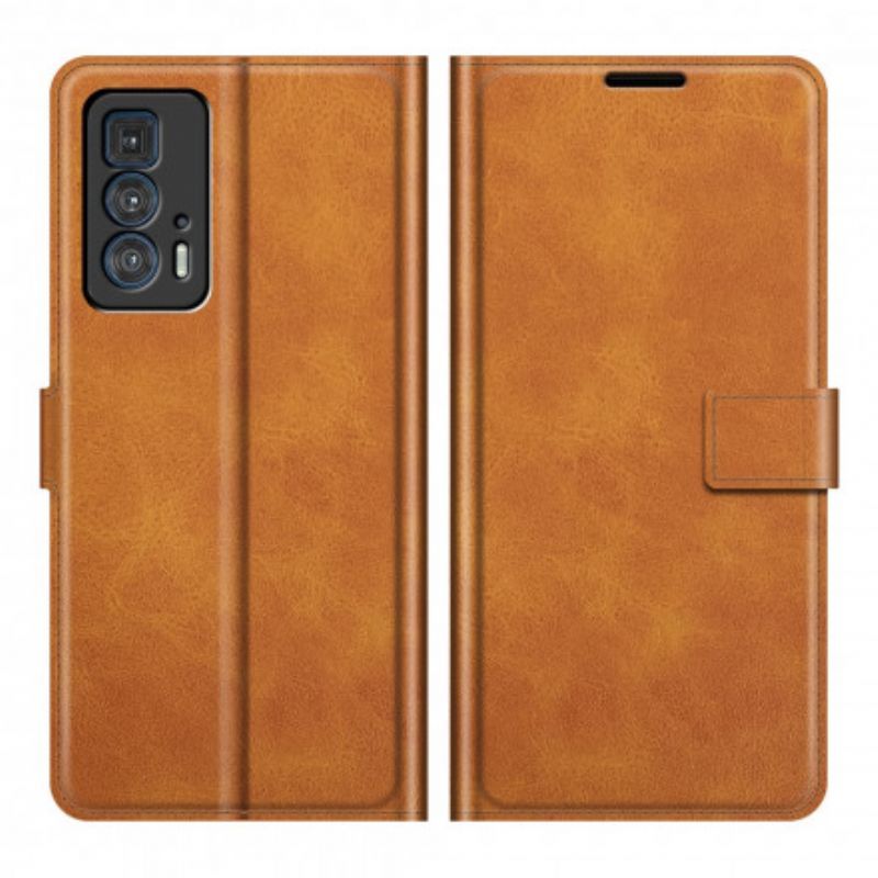 Flipové Pouzdro Motorola Edge 20 Pro Extrémně Tenký Kožený Efekt