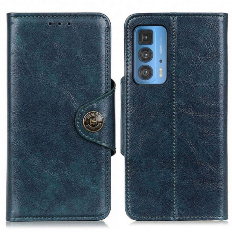 Flipové Pouzdro Motorola Edge 20 Pro Khazneh Lesklá Imitace Kůže