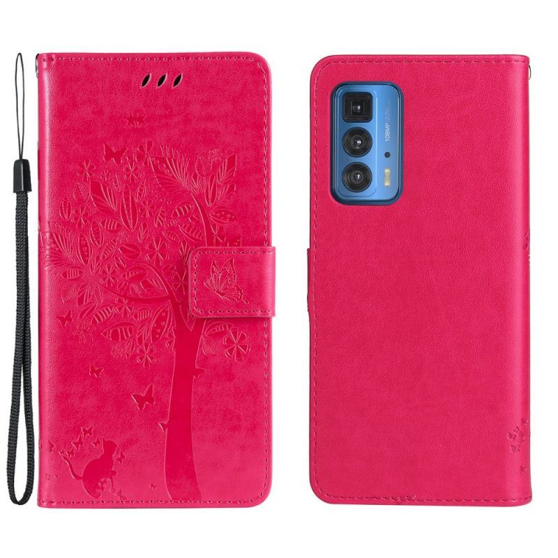 Flipové Pouzdro Motorola Edge 20 Pro Strom A Tanga Kočka