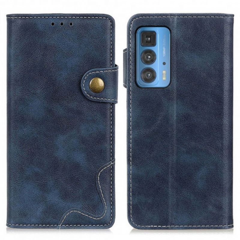 Flipové Pouzdro Motorola Edge 20 Pro Umělecký Knoflík A Prošívání