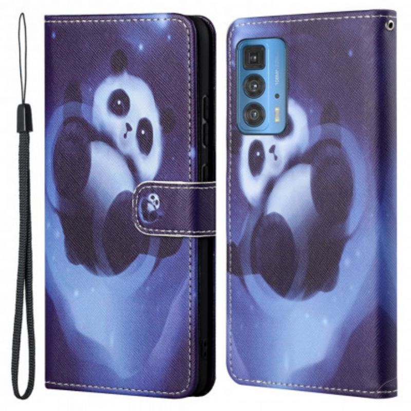 Flipové Pouzdro Motorola Edge 20 Pro Vesmírný Popruh Pandy
