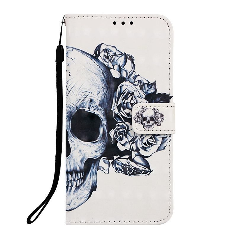 Flipové Pouzdro Na Google Pixel 3a Xl Květinová Lebka