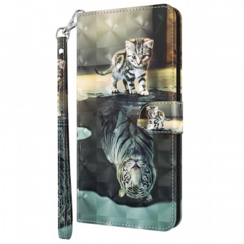 Flipové Pouzdro Na Google Pixel 6A Na Lana Strappy Kitten Dream