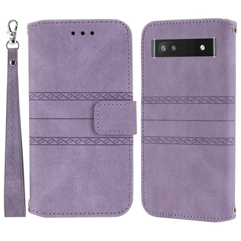 Flipové Pouzdro Na Google Pixel 6A Vlys A Popruh