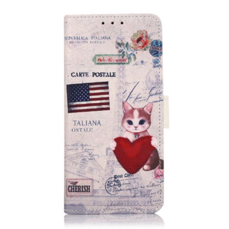 Flipové Pouzdro Na Google Pixel 7 Kočka Cestovatel