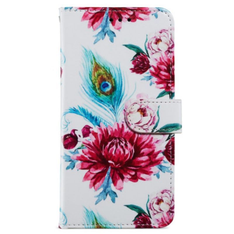 Flipové Pouzdro Na Google Pixel 7A Květinový