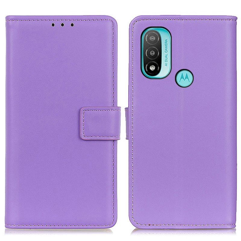 Flipové Pouzdro Na Moto E40 / E30 / E20 Obyčejná Umělá Kůže