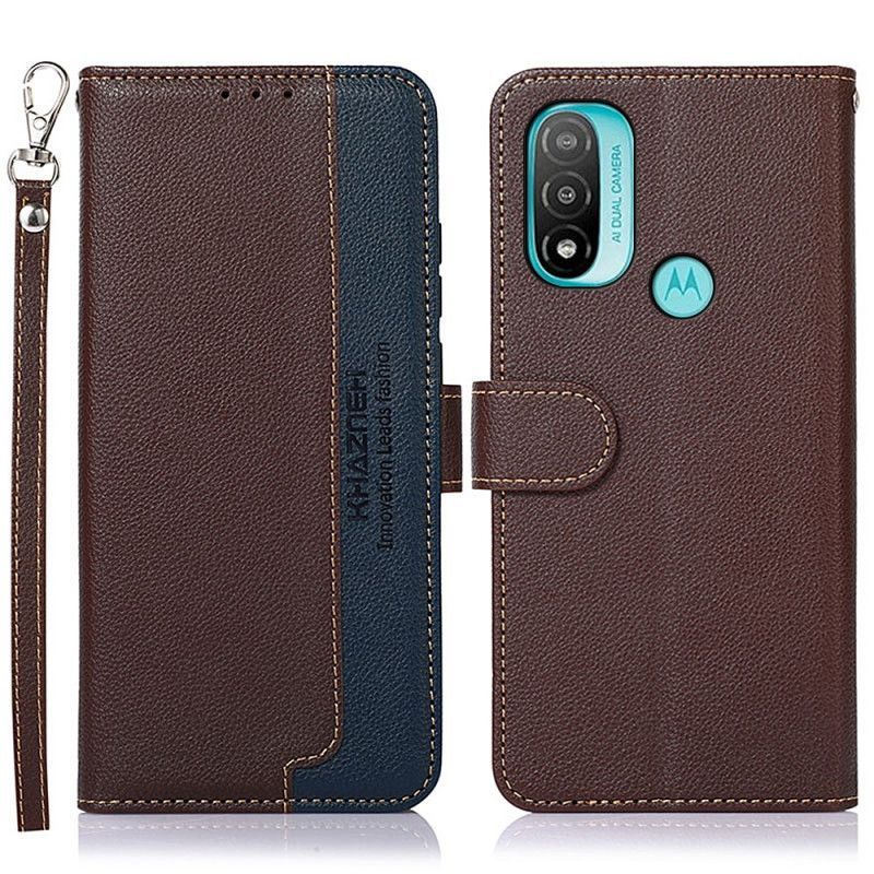 Flipové Pouzdro Na Moto E40 / E30 / E20 Rfid Khazneh Ve Stylu Liči