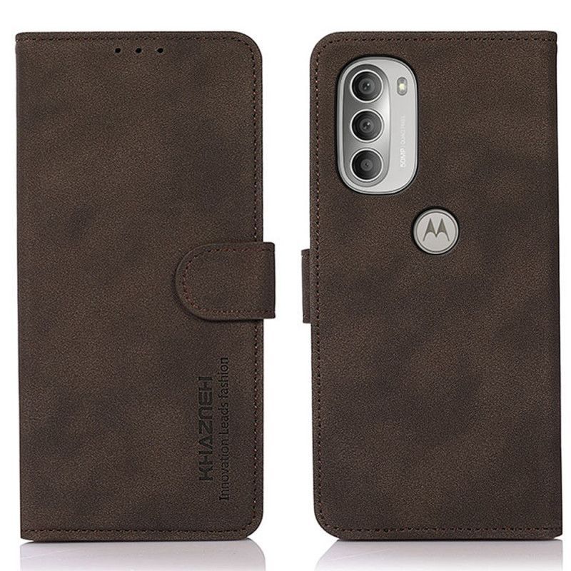 Flipové Pouzdro Na Moto G51 5G Módní Kožený Efekt Khazneh