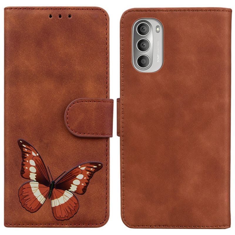 Flipové Pouzdro Na Moto G51 5G Skin-touch Butterfly