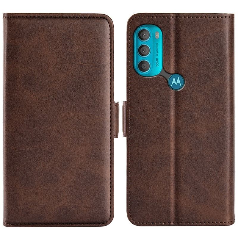 Flipové Pouzdro Na Moto G71 5G Kožené Pouzdro Dvojitá Klapka