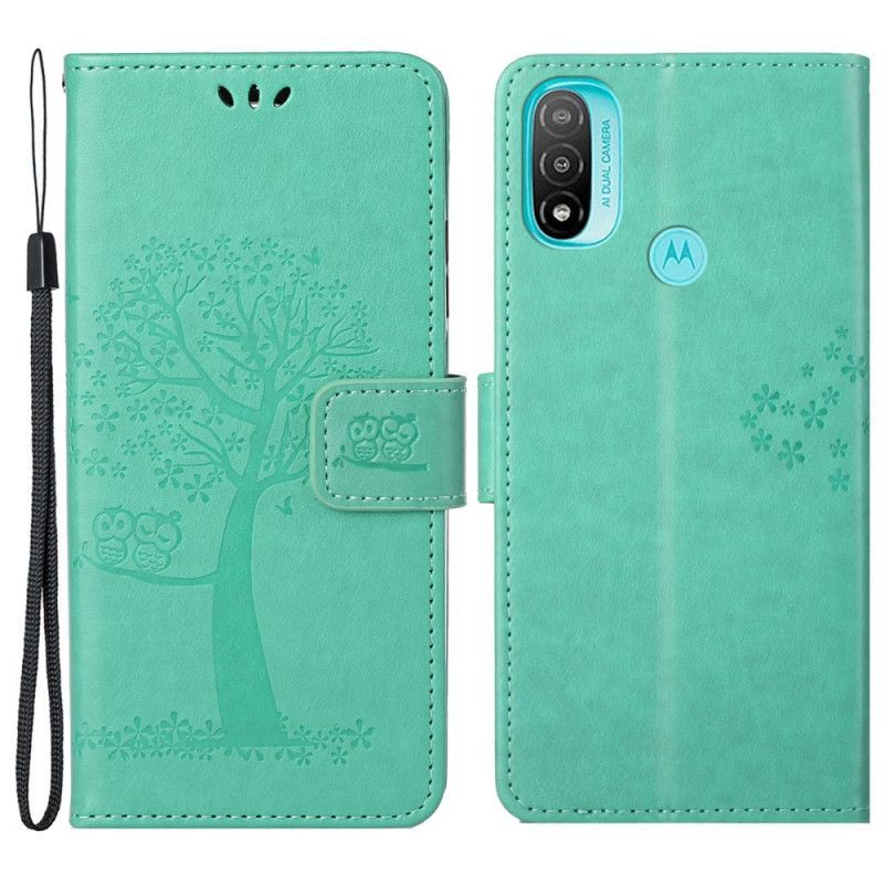 Flipové Pouzdro Na Moto G71 5G Na Lana Tanga Strom A Sovy
