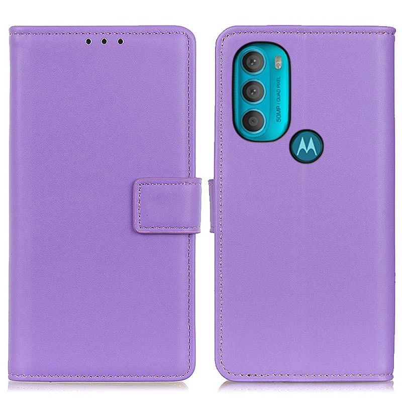 Flipové Pouzdro Na Moto G71 5G Obyčejná Umělá Kůže