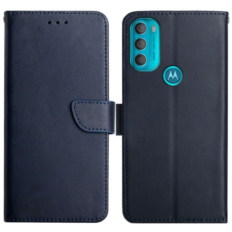 Flipové Pouzdro Na Moto G71 5G Pravá Kůže Nappa
