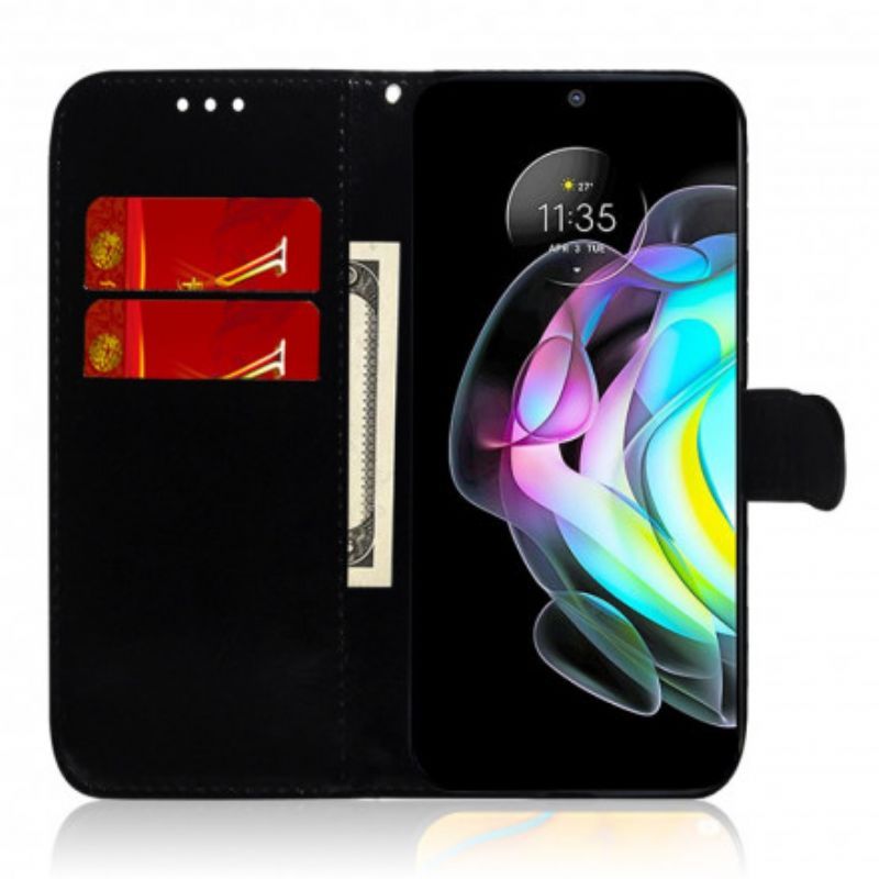 Flipové Pouzdro Na Motorola Edge 20 Kryt Zrcátka Z Umělé Kůže