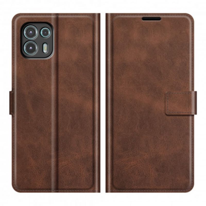 Flipové Pouzdro Na Motorola Edge 20 Lite Extrémně Tenký Kožený Efekt