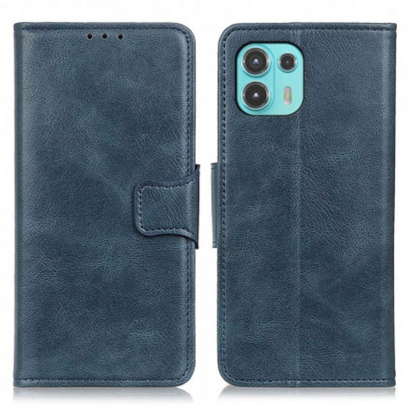 Flipové Pouzdro Na Motorola Edge 20 Lite Kožený Efekt Oboustranné Spony
