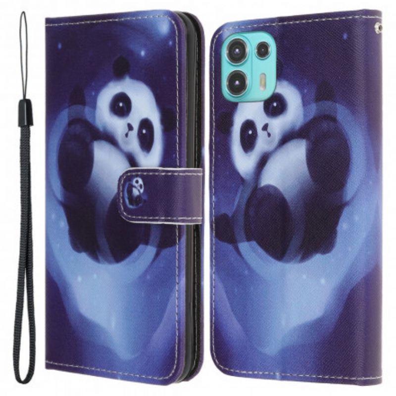 Flipové Pouzdro Na Motorola Edge 20 Lite Vesmírný Pásek Pandy