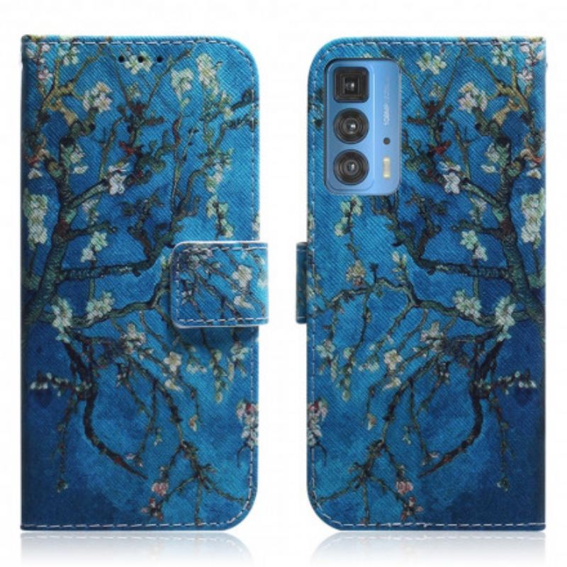 Flipové Pouzdro Na Motorola Edge 20 Pro Kvetoucí Větev Stromu