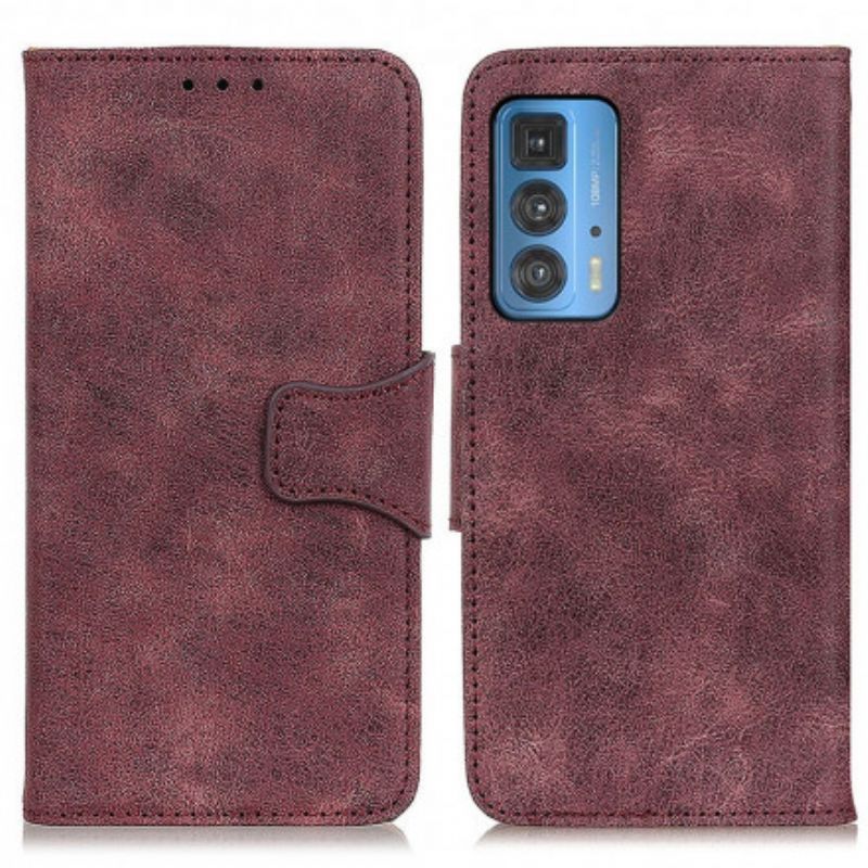 Flipové Pouzdro Na Motorola Edge 20 Pro Stará Štípaná Kůže
