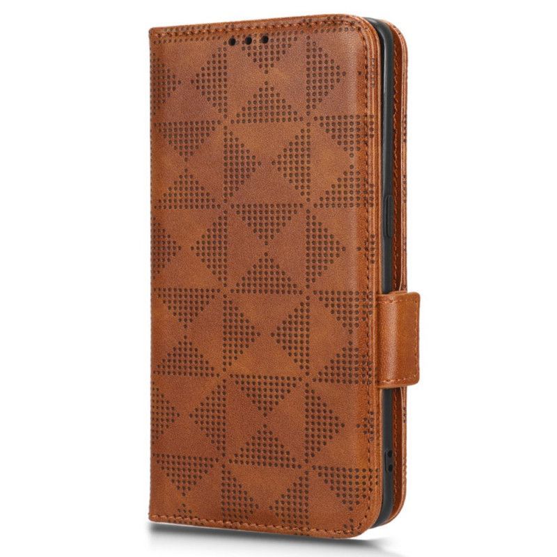 Flipové Pouzdro Na Motorola Edge 40 Pro Trojúhelníky S Lanyardem