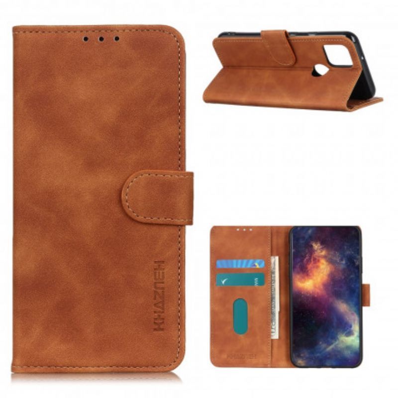 Flipové Pouzdro Na Oppo A15 Khazneh Matný Efekt Vintage Kůže