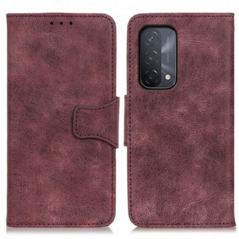 Flipové Pouzdro Na Oppo A54 5g / A74 5g Stará Štípaná Kůže