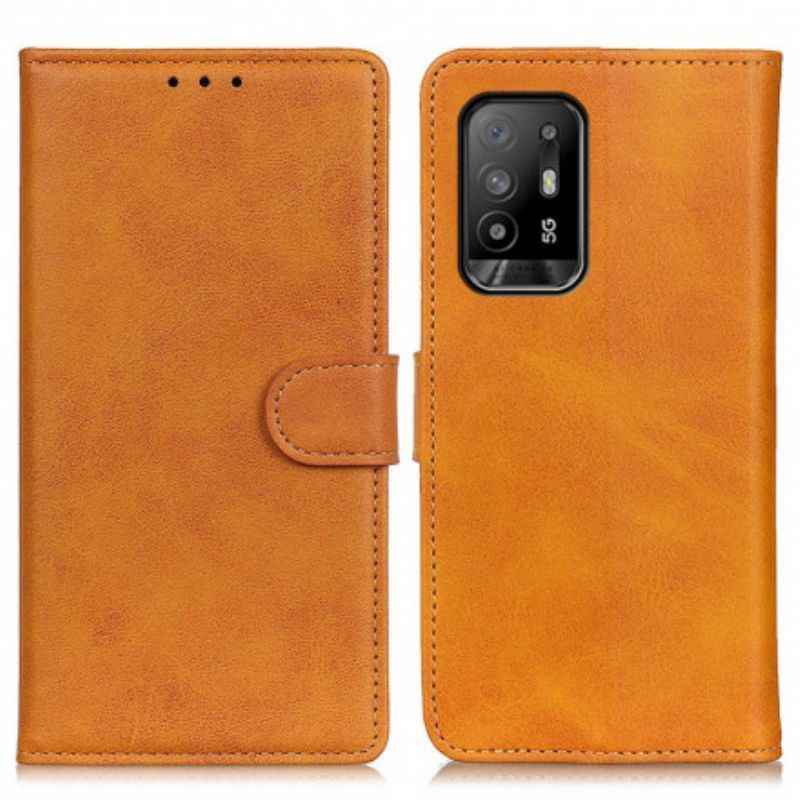 Flipové Pouzdro Na Oppo A94 5g Efekt Retro Matné Kůže
