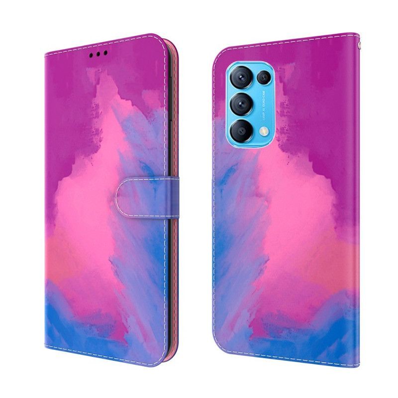 Flipové Pouzdro Na Oppo Find X3 Lite Vodové Barvy