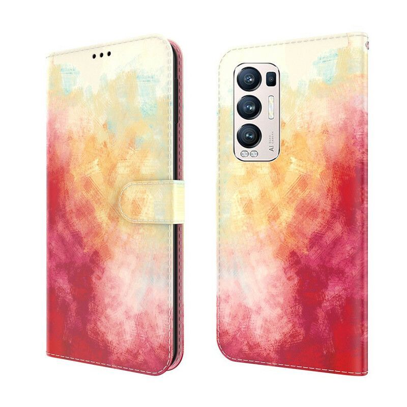 Flipové Pouzdro Na Oppo Find X3 Neo Abstraktní Barevné