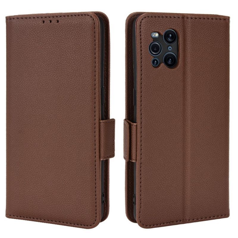 Flipové Pouzdro Na Oppo Find X3 Pro Kožené Pouzdro Klapka Double Litchi Nové Barvy