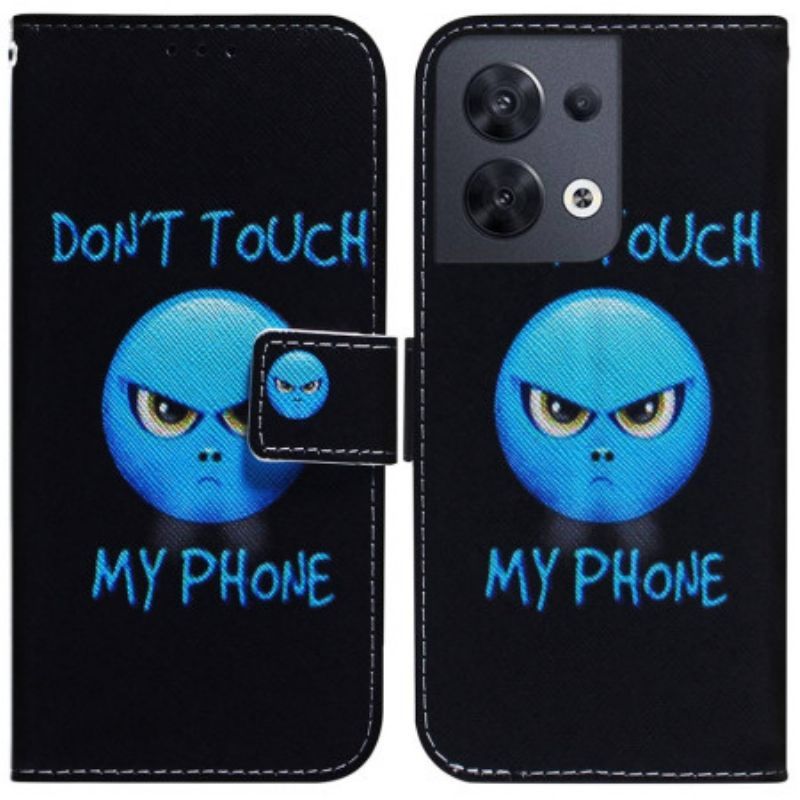 Flipové Pouzdro Na Oppo Reno 8 Na Lana Lanyard Emoji Telefon
