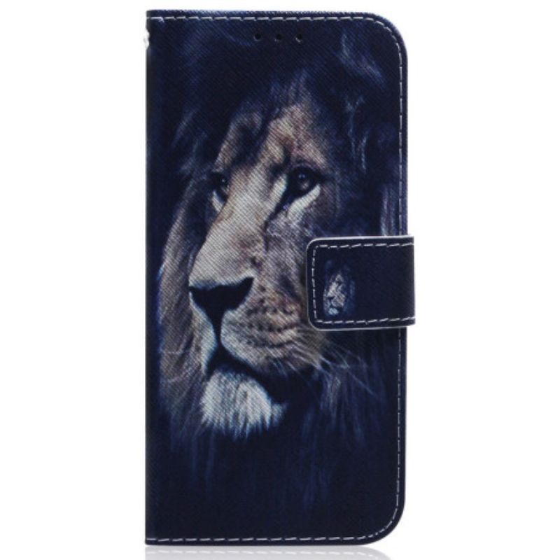 Flipové Pouzdro Na Oppo Reno 8 Pro Na Lana Lanyard Lion