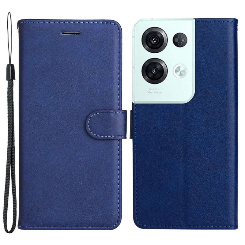 Flipové Pouzdro Na Oppo Reno 8 Pro Na Lana Obyčejné S Popruhem