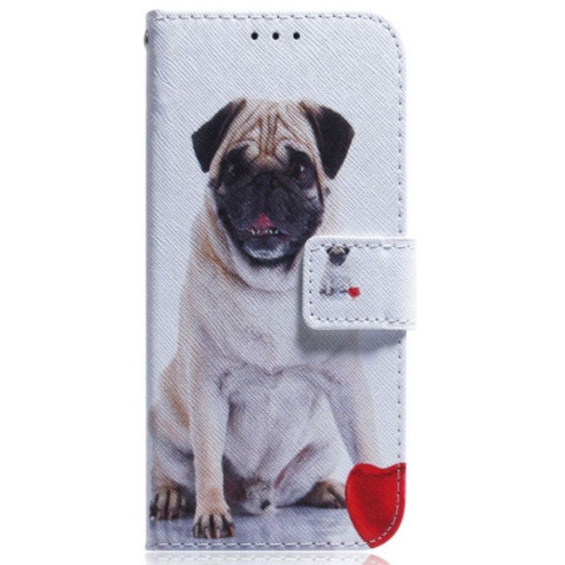 Flipové Pouzdro Na Oppo Reno 8 Pro Na Lana Pěkný Mops V Popruhu