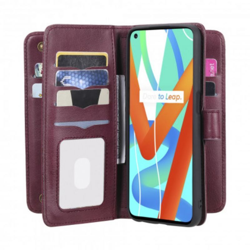 Flipové Pouzdro Na Realme 8 5g Multifunkční Držáky Na 10 Karet