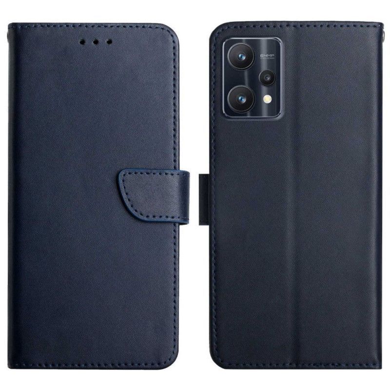 Flipové Pouzdro Na Realme 9 Pravá Kůže Nappa