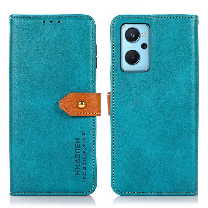 Flipové Pouzdro Na Realme 9i Dvoubarevná Zlatá Spona Khazneh