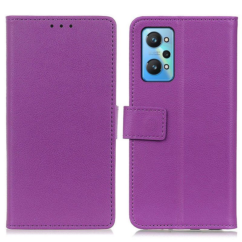 Flipové Pouzdro Na Realme GT Neo 3T / Neo 2 Prémiová Umělá Kůže Z Liči