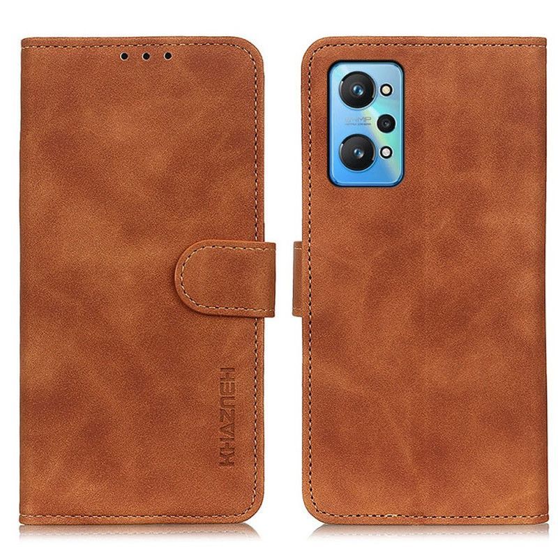 Flipové Pouzdro Na Realme GT Neo 3T / Neo 2 Vintage Matný Kožený Efekt Khazneh