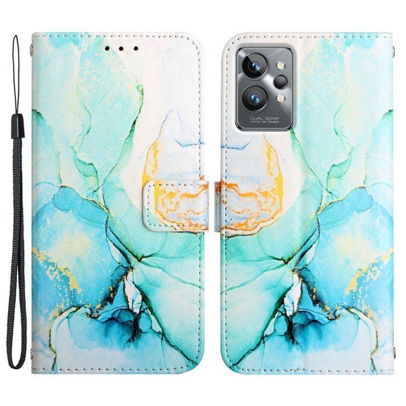 Flipové Pouzdro Na Realme GT2 Pro Na Lana Strip Mramor