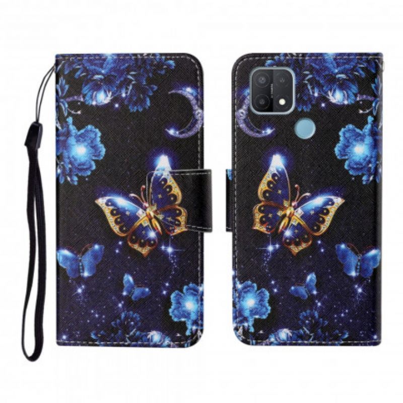 Flipové Pouzdro Oppo A15 Vzácná Tanga Motýlci