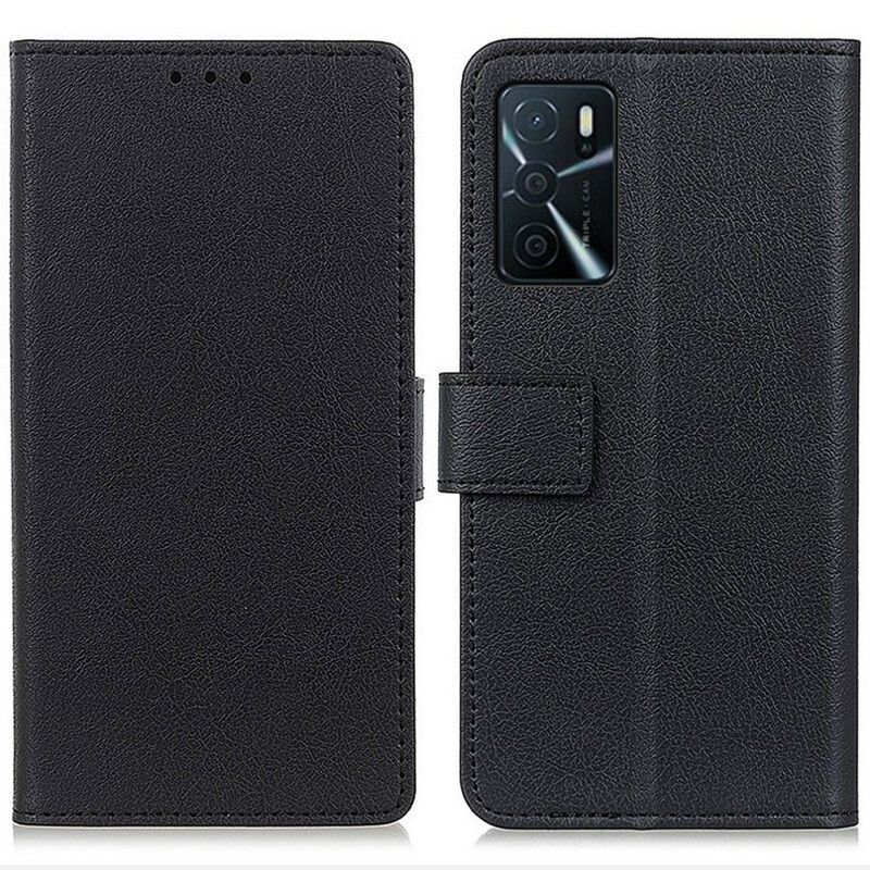 Flipové Pouzdro Oppo A16 / A16s Jednoduchý Lesklý Kožený Efekt