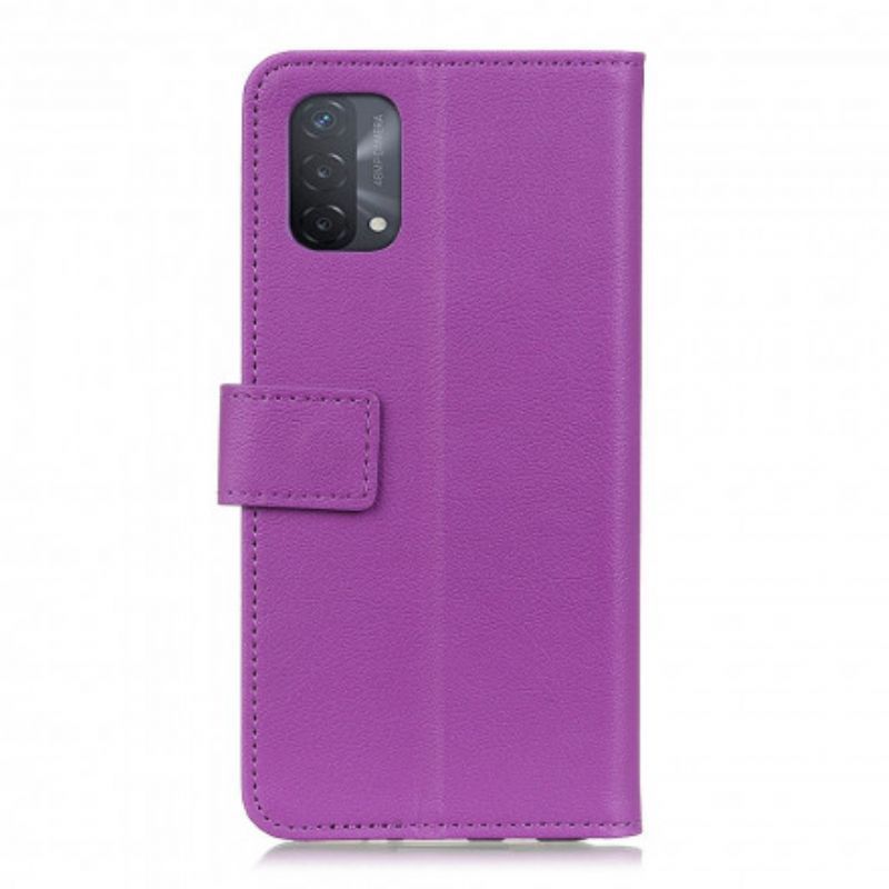 Flipové Pouzdro Oppo A54 5g / A74 5g Jednoduchý Lesklý Kožený Efekt