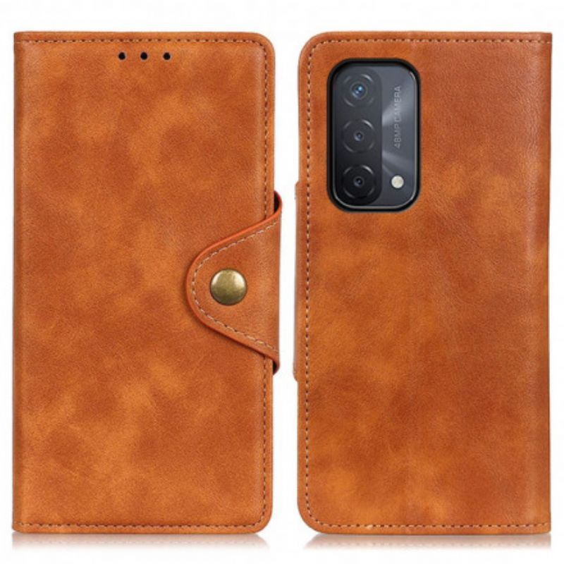 Flipové Pouzdro Oppo A54 5g / A74 5g Knoflík Z Umělé Kůže