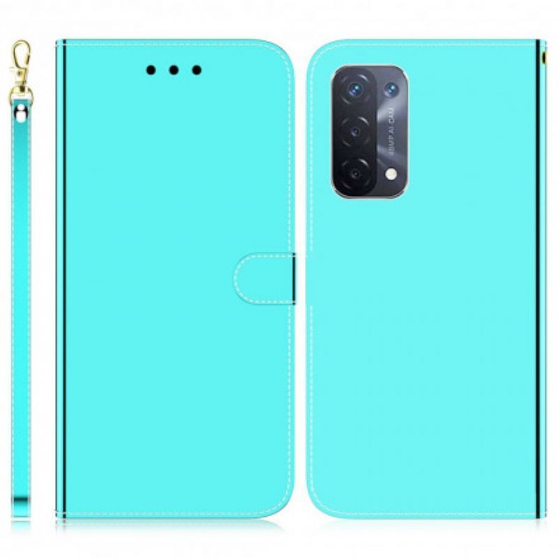 Flipové Pouzdro Oppo A54 5g / A74 5g Kryt Zrcátka Z Umělé Kůže