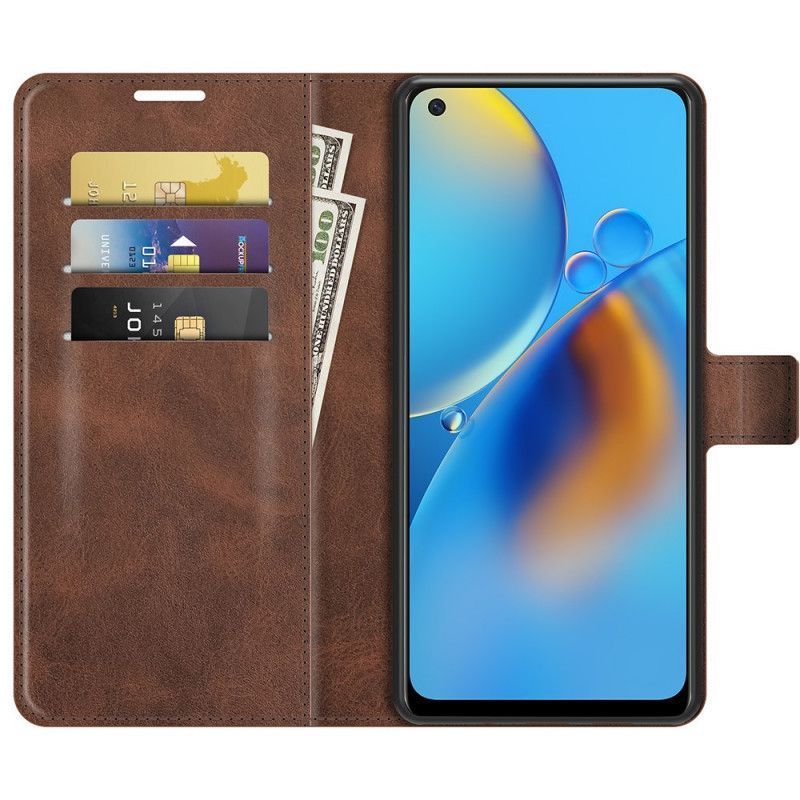 Flipové Pouzdro Oppo A74 4g Extrémně Tenký Kožený Efekt