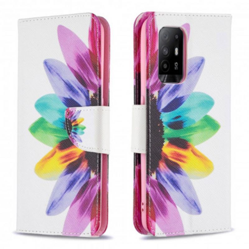 Flipové Pouzdro Oppo A94 5g Akvarelová Květina