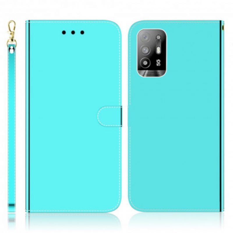 Flipové Pouzdro Oppo A94 5g Kryt Zrcátka Z Umělé Kůže