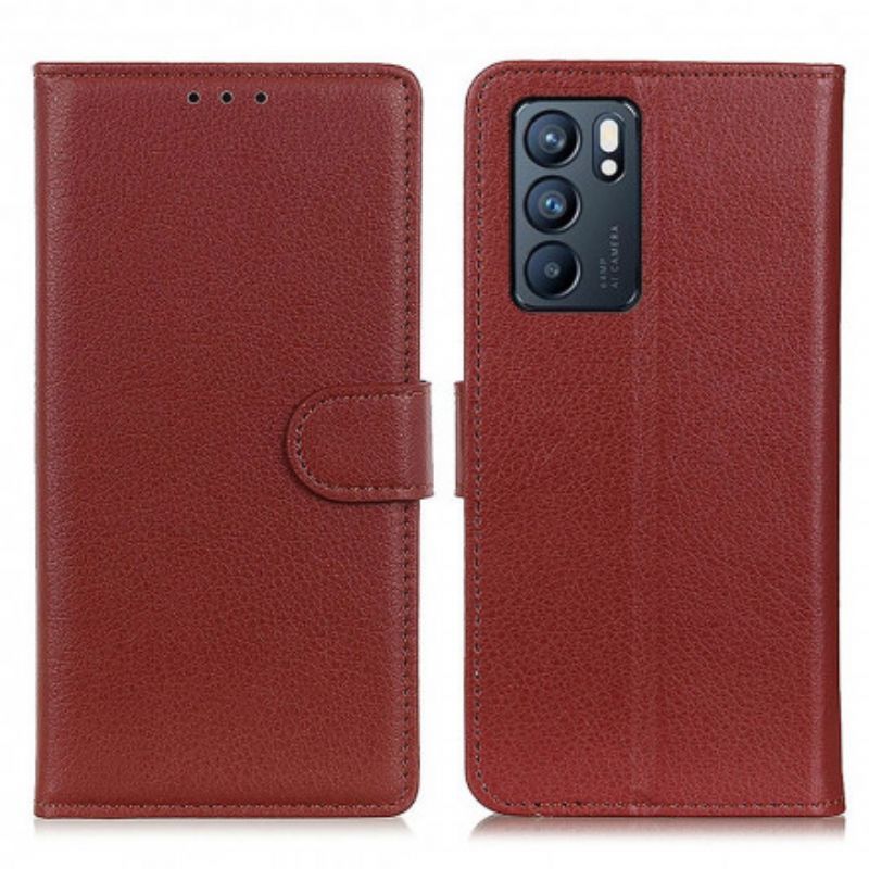 Flipové Pouzdro Oppo Reno 6 5g Liči Imitace Kůže
